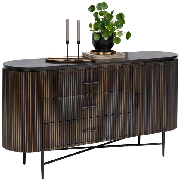 ŠIROKÁ KOMODA, mosadzná, 150/80/40 cm Ambia Home - Komody