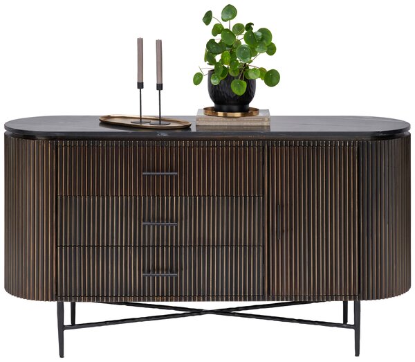 ŠIROKÁ KOMODA, mosadzná, 150/80/40 cm Ambia Home - Komody