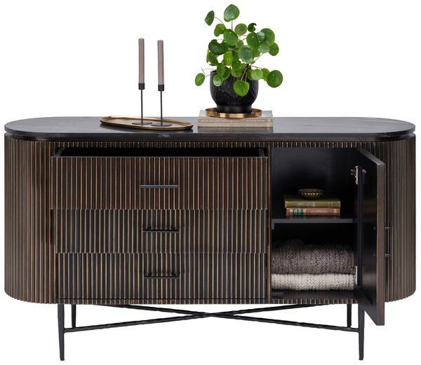 ŠIROKÁ KOMODA, mosadzná, 150/80/40 cm Ambia Home - Komody