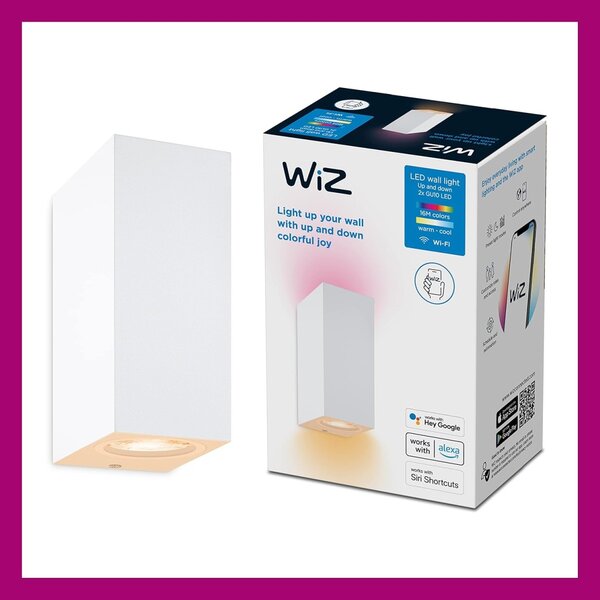 Wiz Colors 8719514554597 nástenné svietidlo 2xGU10 | 2x5W | 345lm | 2200-6500K | RGB - biela