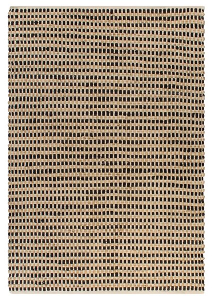 Ručne tkaný jutový koberček prírodný a čierny 120x180 cm
