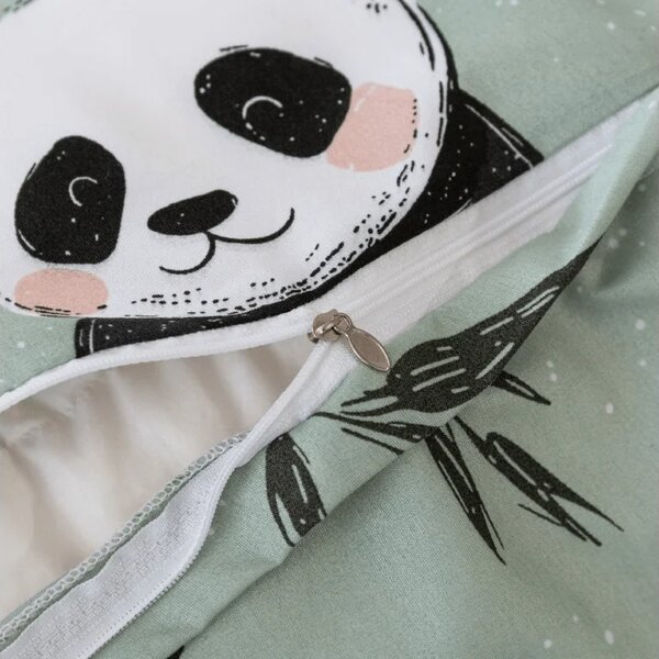 Sada obliečok z mikrovlákna PANDA RELAX mentolová + obliečka na vankúš 50 x 70 cm ZDARMA