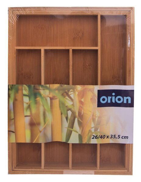 Nastaviteľný organizér do zásuvky, príborník - ORION bambusový 26 - 40 x 36 cm