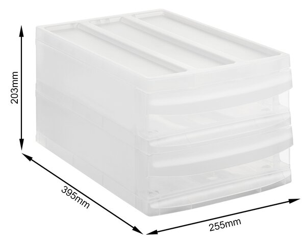 DUO M - Box s 2 zásuvkami (A4), úložný box výsuvný, transparentný Rotho SYSTEMIX