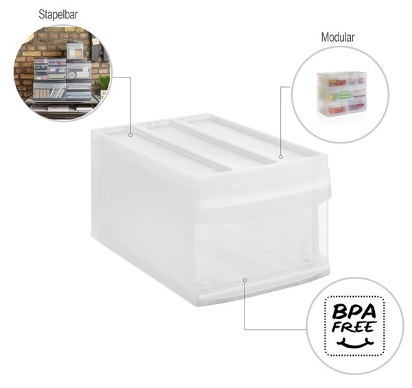 M - Zásuvka, úložný box výsuvný, transparentný Rotho SYSTEMIX (A4)
