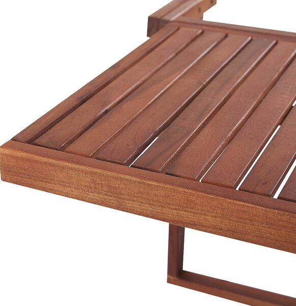 Skladací stolík na balkón tmavý drevený akáciové drevo 60 x 55 cm záhrada terasa