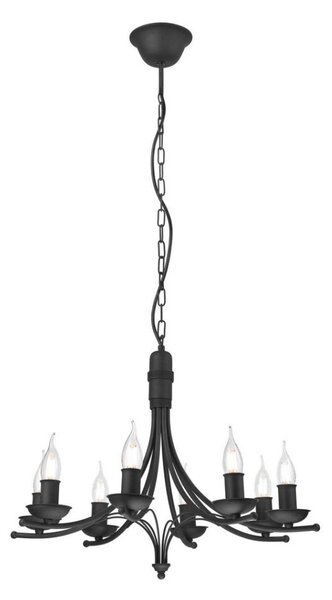 Luster na reťazi LUCY 8xE14/60W/230V čierna