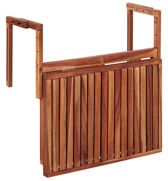 Skladací stolík na balkón tmavý drevený akáciové drevo 60 x 55 cm záhrada terasa