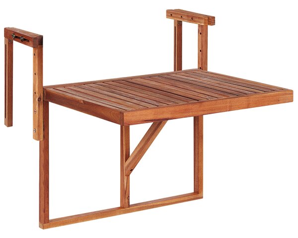Skladací stolík na balkón tmavý drevený akáciové drevo 60 x 55 cm záhrada terasa
