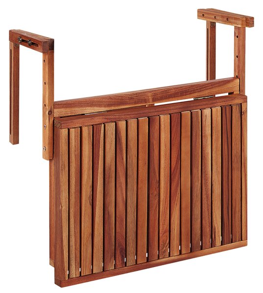 Skladací stolík na balkón tmavý drevený akáciové drevo 60 x 55 cm záhrada terasa