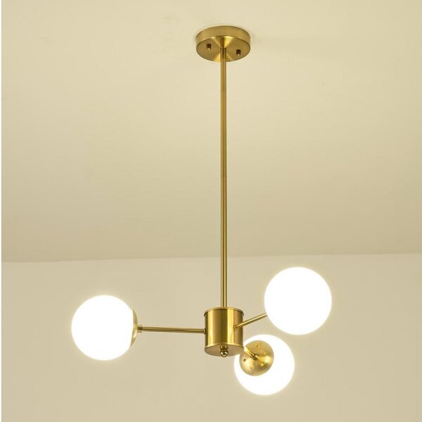 Luster na tyči 3xE27/40W/230V mosadz