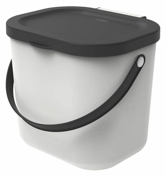 Malý odpadkový kôš na bioodpad, 6 l ALBULA, biely/antracit
