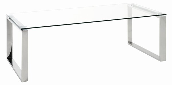 KONFERENČNÝ STOLÍK, farba ušľachtilej ocele, kov, sklo, 120/60/40 cm - Stolíky do obývačky, Online Only