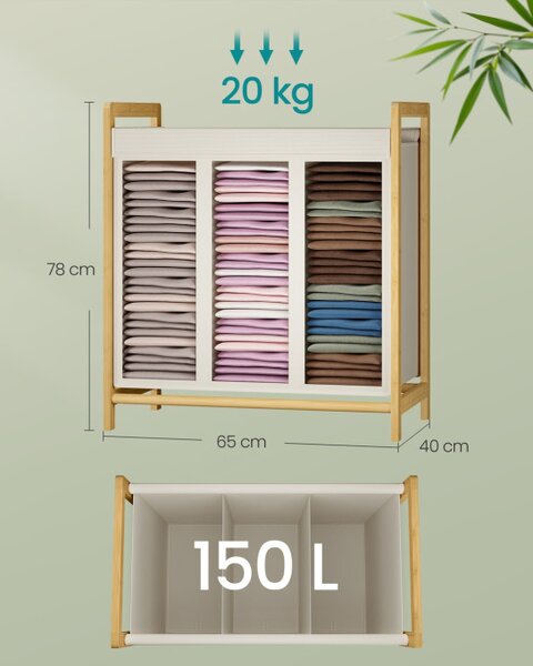 Kôš na bielizeň bambusový RLH103WD01