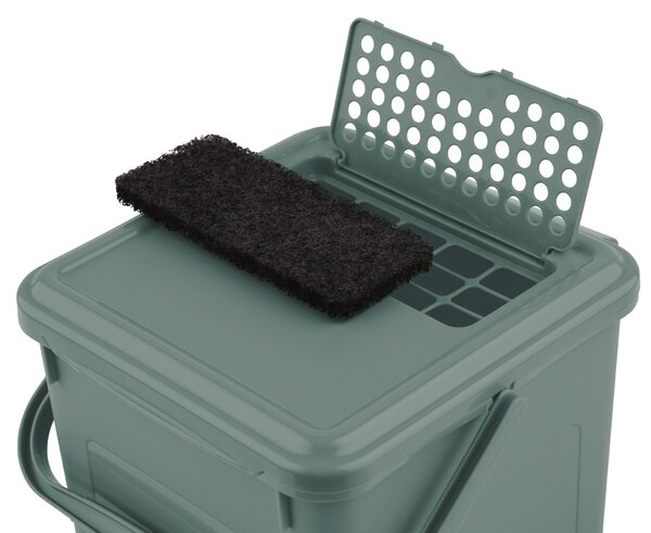 Odpadkový kôš s FILTROM, na bio odpad, Kompostér BIO, matne zelený, 9l