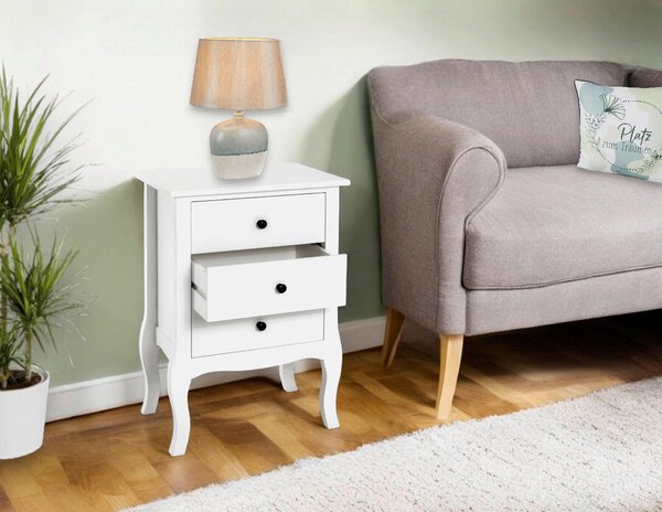 NOČNÝ STOLÍK, paulovnia, biela, 48/70/34 cm - Nočné stolíky, Online Only