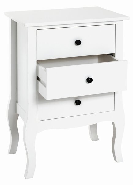 NOČNÝ STOLÍK, paulovnia, biela, 48/70/34 cm - Nočné stolíky, Online Only