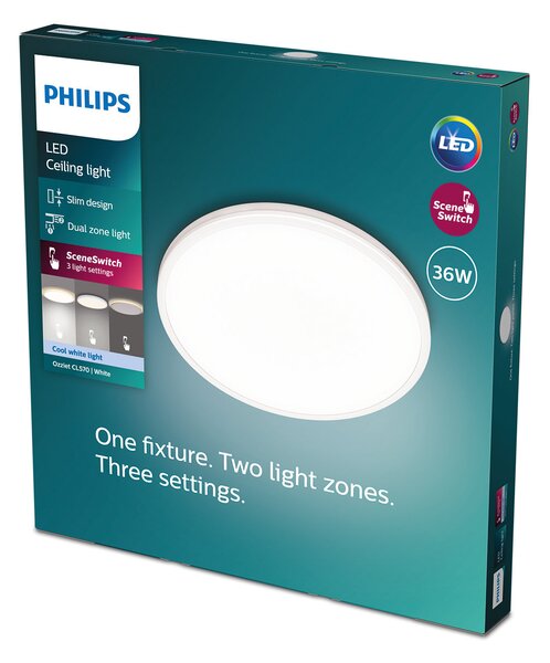 Philips 8719514432109 Ozziet stropné svietidlo LED 36W/4100lm 4000K biela SceneSwitch