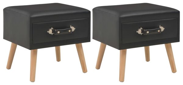 Nočné stolíky z umelej kože 2 ks čierne 40x35x40 cm