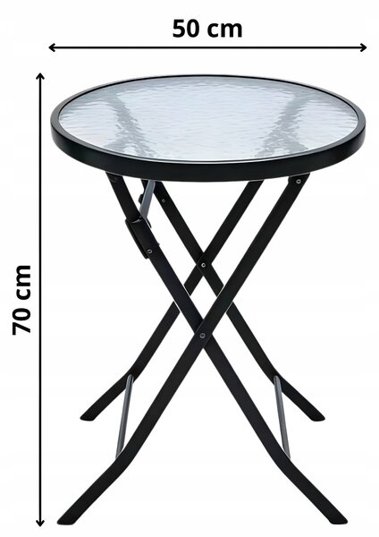 TRENDIE Balkónový set nábytku – stolík s priemerom 50 cm + 2 stoličky
