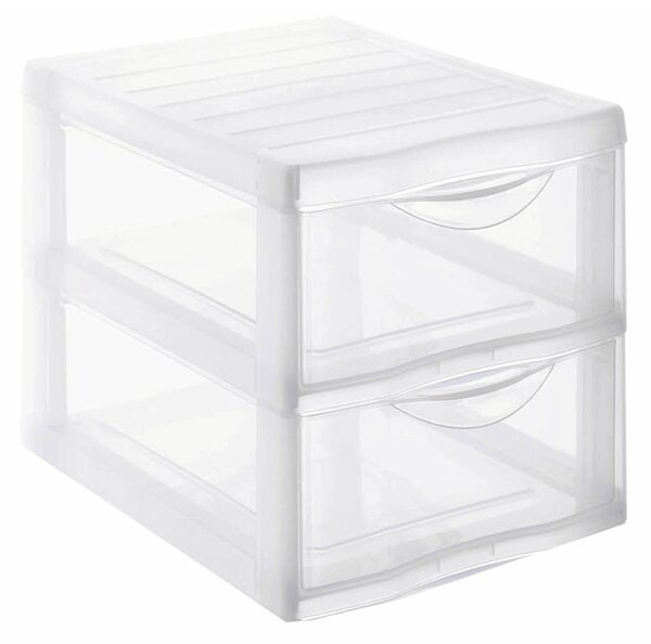 Úložný box s 2 zásuvkami, transparentný, ORGAMIX A4 2T