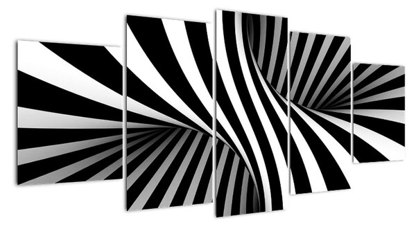 Čiernobiely abstraktný obraz (Obraz 150x70cm)