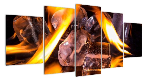 Obraz ľadových kociek v ohni (Obraz 150x70cm)