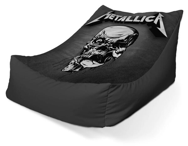 Sablio Sedací vak Lounge METALLICA Lebka Sivá - 80 x 95 x 50 cm