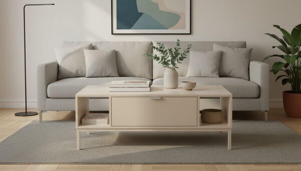 KONFERENČNÝ STOLÍK, kašmírová, kov, kompozitné drevo, 100/60/38 cm MID.YOU - Stolíky do obývačky, Online Only