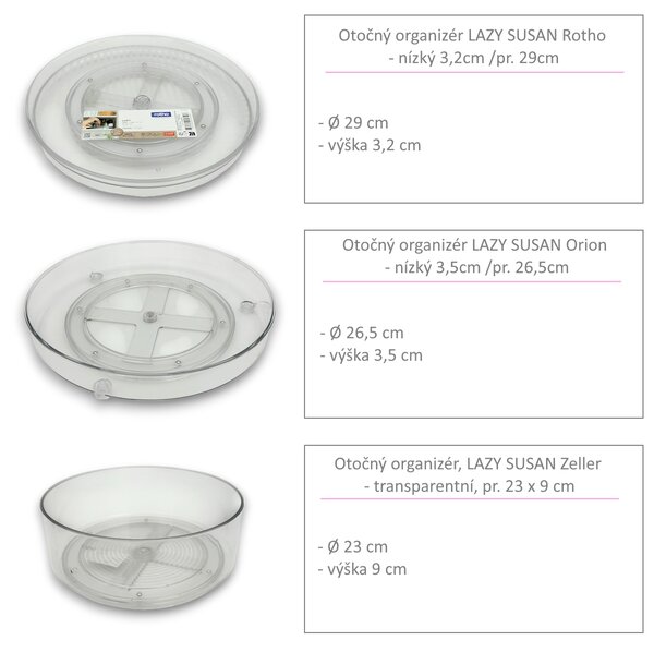 Zeller Present Otočný organizér s priehradkami, Zeller COMPACTA pr. 27 x 9 cm