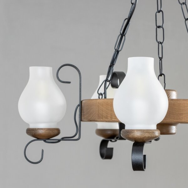 Brilagi - Luster na reťazi ROATA 5xE14/40W/230V pr. 50 cm buk/orech