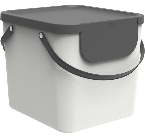 XL - Odpadkový kôš na triedený odpad ALBULA, 40 l, biely/antracit