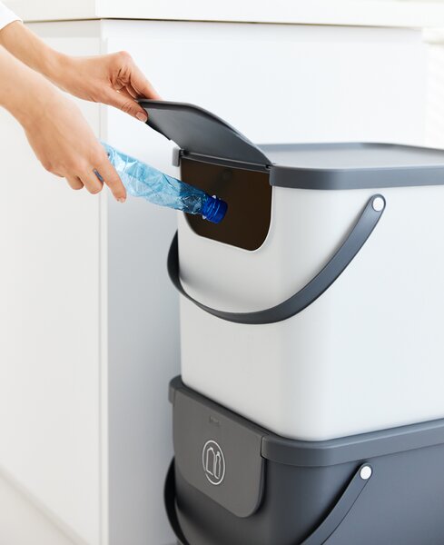 XL - Odpadkový kôš na triedený odpad ALBULA, 40 l, biely/antracit