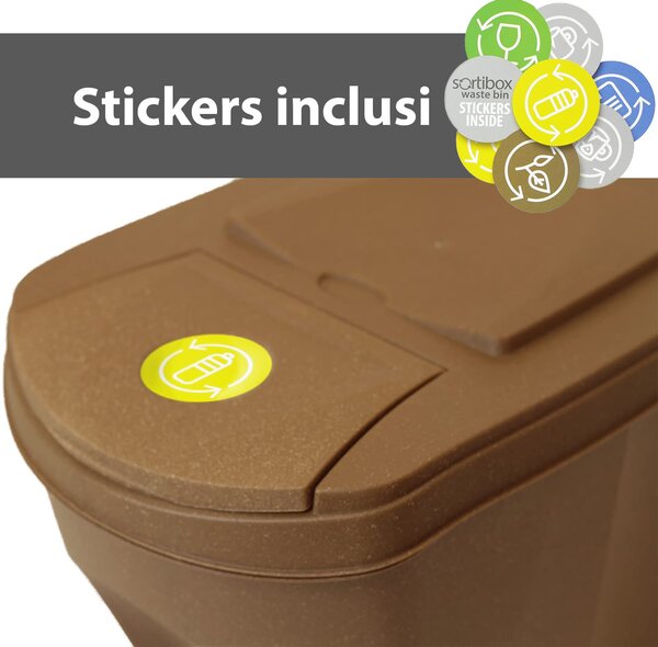 Odpadkové koše na triedený odpad, sada 3 ks x 25 l SORTIBOX - ECO WOOD
