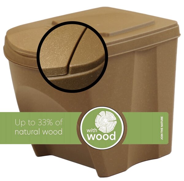 Odpadkové koše na triedený odpad, sada 3 ks x 25 l SORTIBOX - ECO WOOD