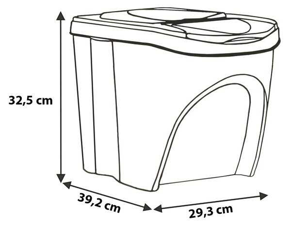 Odpadkové koše na triedený odpad, sada 3 ks x 25 l SORTIBOX - ECO WOOD