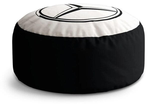 Sablio Taburet Circle Logo 1 Biela: 38x48 cm