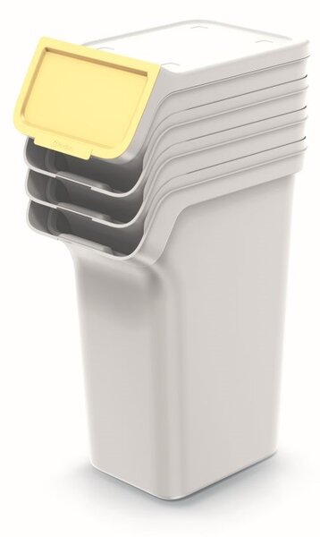Prosperplast Sada 4 odpadkových košů STACKBOXER Q 4 x 25 L popelavě šedá