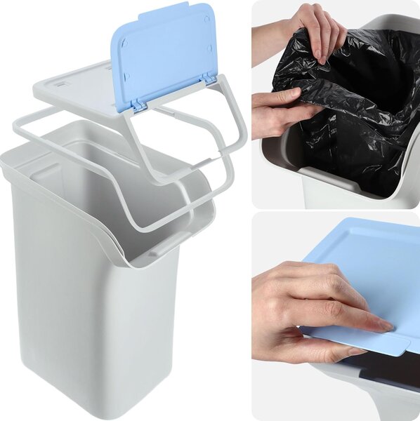 Prosperplast Sada 4 odpadkových košů STACKBOXER Q 4 x 25 L popelavě šedá