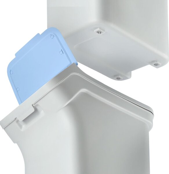Prosperplast Sada 4 odpadkových košů STACKBOXER Q 4 x 25 L popelavě šedá