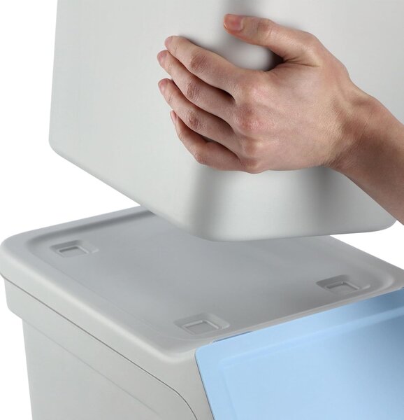 Prosperplast Sada 4 odpadkových košů STACKBOXER Q 4 x 25 L popelavě šedá