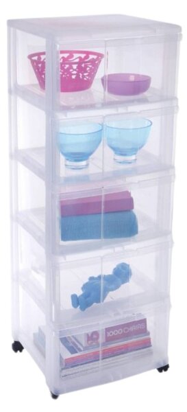 SUNDIS Úložný box s 5 zásuvkami, transparentný, ORGAMIX MAXI