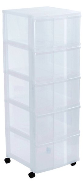 SUNDIS Úložný box s 5 zásuvkami, transparentný, ORGAMIX MAXI