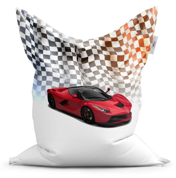 Sablio Sedací vak Ferrari Závodná vlajka - 150x100 cm
