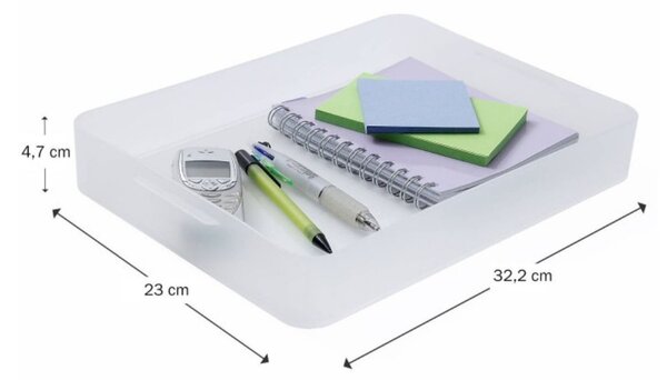 Plastový úložný organizér Pure Box A4, mliečny