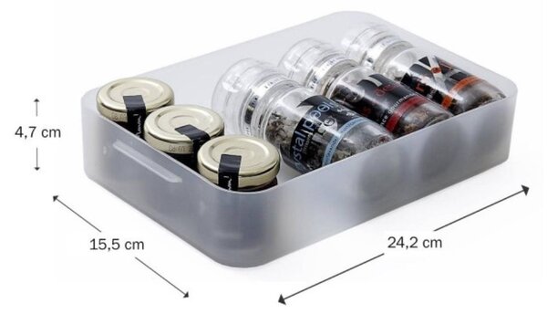 Plastový úložný organizér Pure Box A5 nízky, mliečny