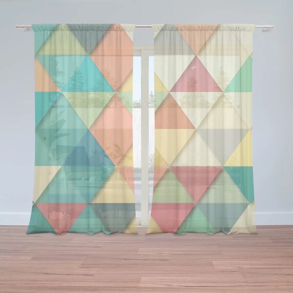 Sablio Záclony Trojuholníky: 2ks 150x250cm