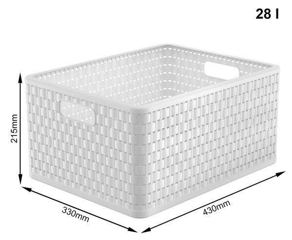 Rotho Úložný box Country 28 l, biela