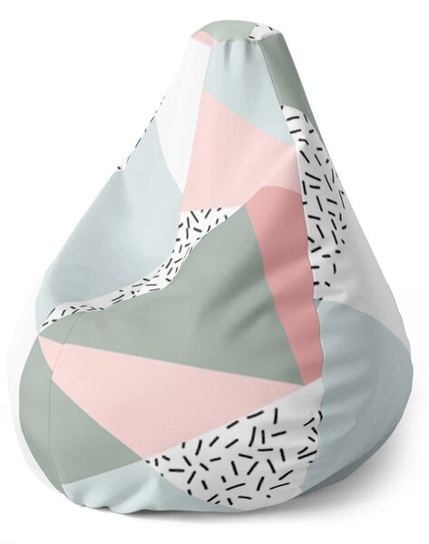 Sablio Sedací vak Pear Obrazce v nežných farbách - 70 x 95 x 15 cm