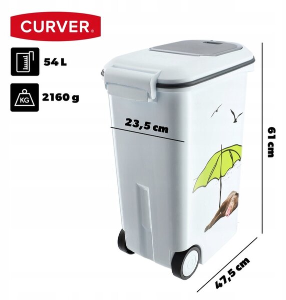 CURVER Kontejner na krmivo Vzor psi 54 l 20 kg
